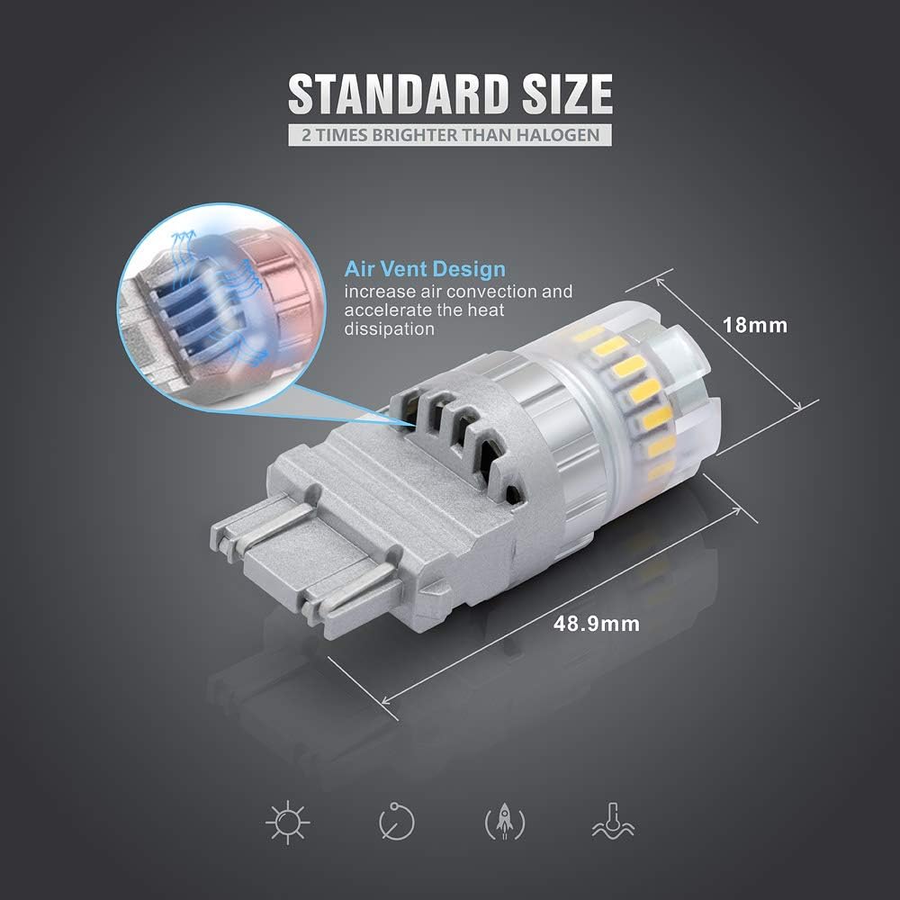 SIR IUS LED FT 3157 3156 4157 LED Backup Reverse Light Bulb Super Bright High Power Dual Filament function Air Vent Design 3030+4014 SMD White 6500K Pack of 2