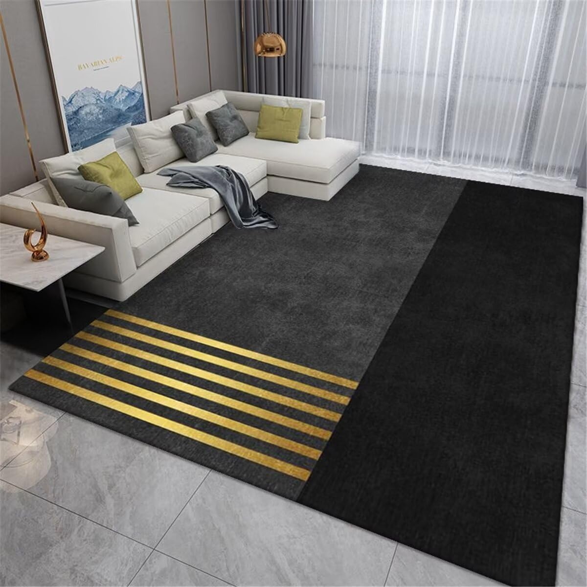 Tapis de chambre design géométrique pour réchauffer un sol de bureau