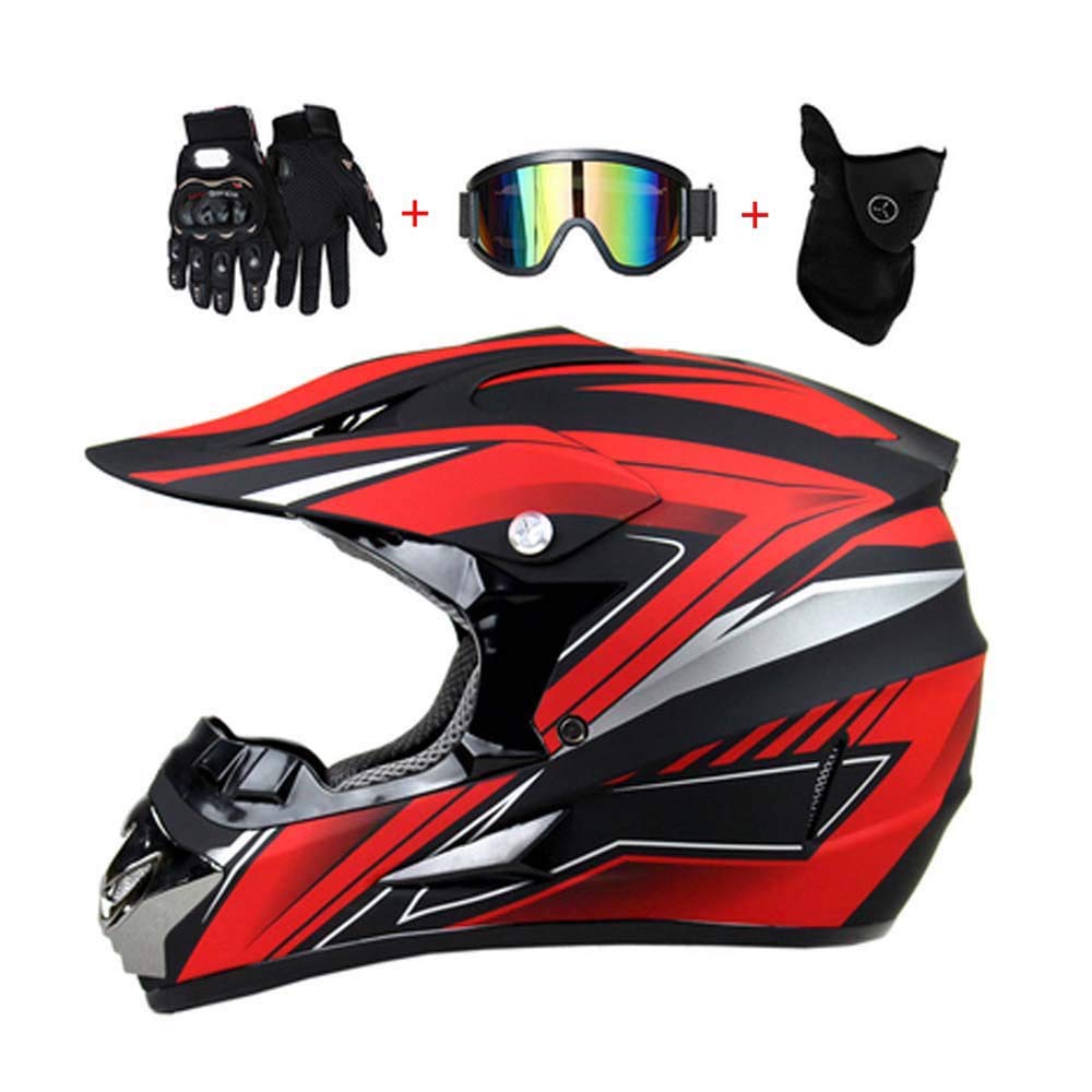 Casco De Motocross Para Adultos Con Guantes, Máscara Y Gafas - Protección Completa Para Moto, ATV, Cross | Unisex, Material ABS, Incluido Kit De Seguridad
