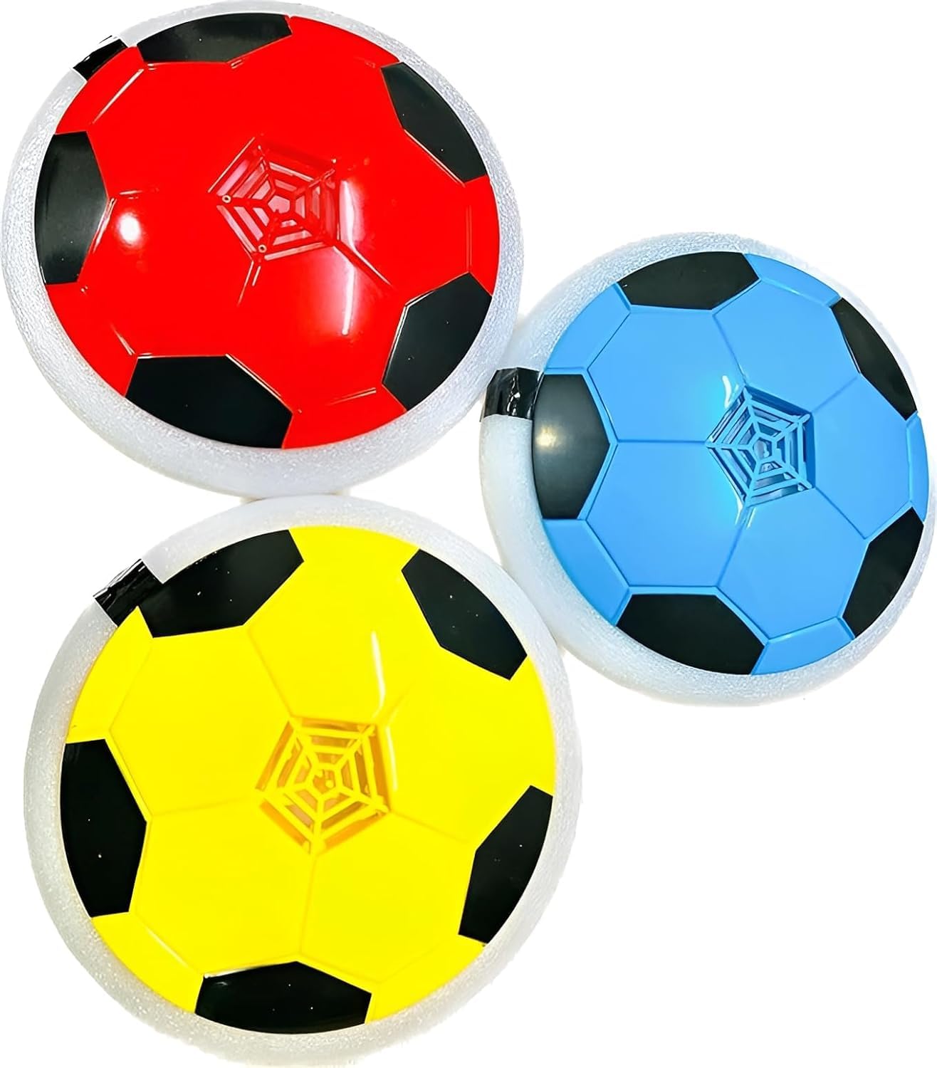 Mayank & Company Floating Air Football with Foam Bumpers and Colorful led Lights | Ruff and Tough Sport Toys for Kid | Battery Operated Hover Soccer Ball/ Colorful Lighting Disc Football 1
