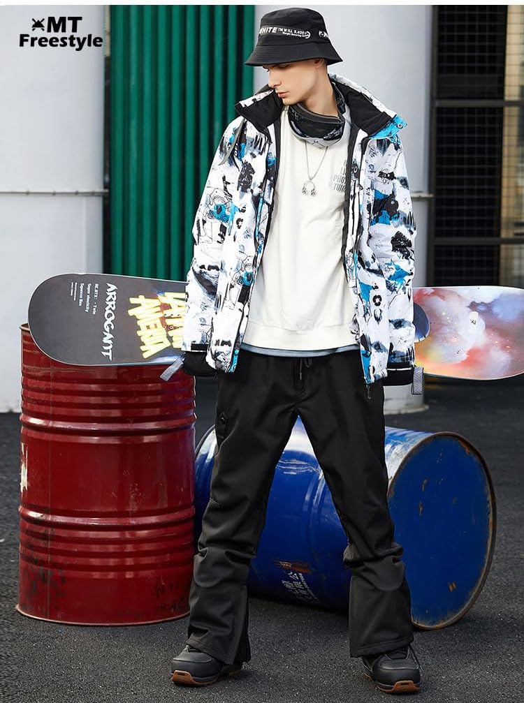 DOOK SNOW Men's Ski Jacket and Pants Set, Waterproof Windproof Snowboard Outfit with Hood for Winter Outdoor Sports - Image 7