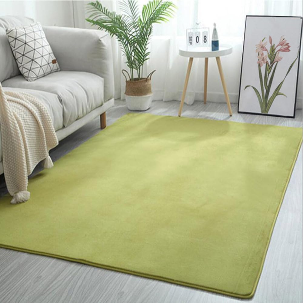 Tapis de salon doux pour table basse et balcon vert d'herbe