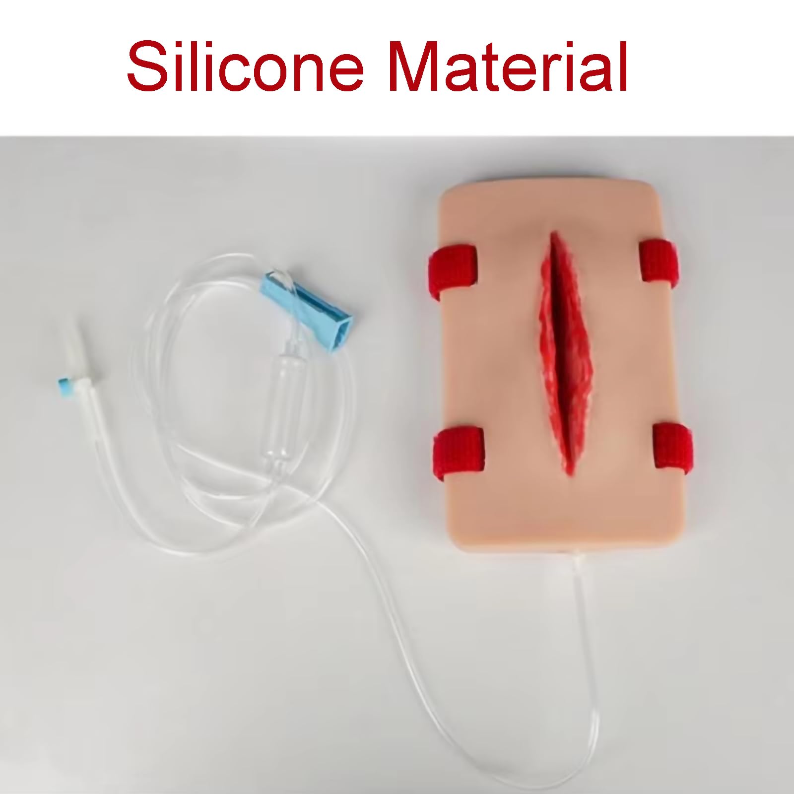 Tampone di addestramento per ferite in silicone realistico - Simulatore indossabile riutilizzabile per il controllo delle emorragie, la sutura e la pratica del primo soccorso di emergenza,Flesh
