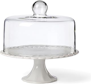 Lenox 896913 French Perle White Cake Plate with Dome, 11