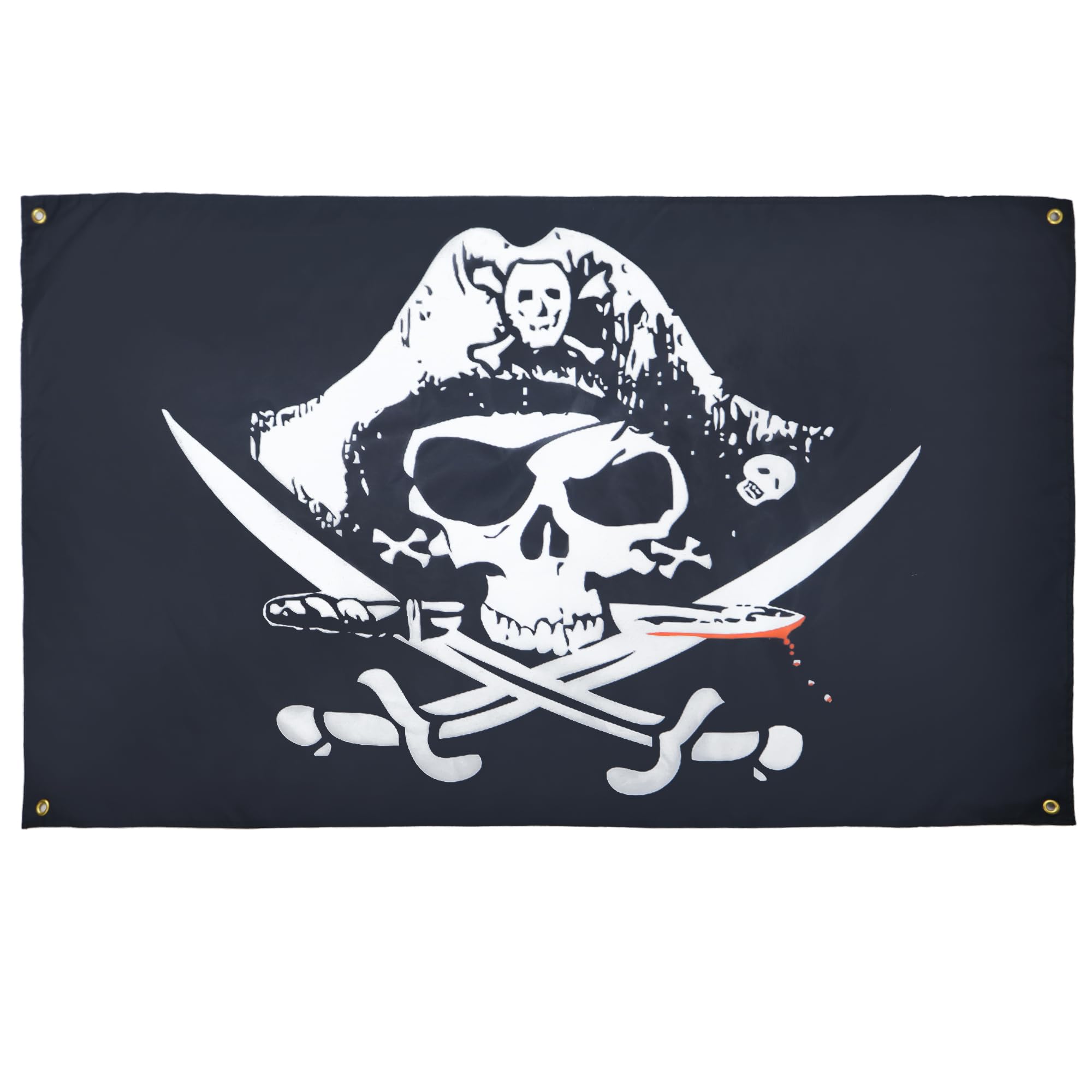 AZ FLAG Sabres Pirate Flag with 4 Eyelets 150 x 90 cm for Balcony or Wall, Pirate Sabres, 1 Pièce