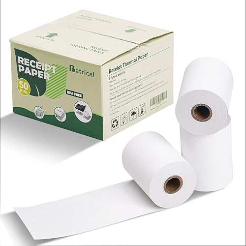 Rollos de papel de caja registradora POS de recibo térmico 2 14" x 85', 50 rollos