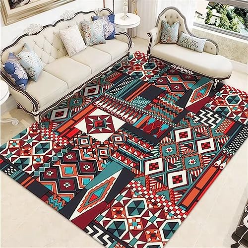 Tapis de chambre rouge géométrique abstrait moquette extérieur 2ft - 2