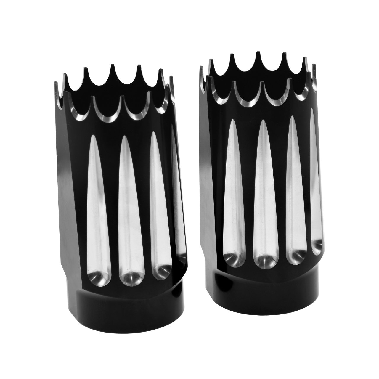 Capuchons Fourche Supérieure CNC Pour Harley Touring - Noir - Road King, Street Glide