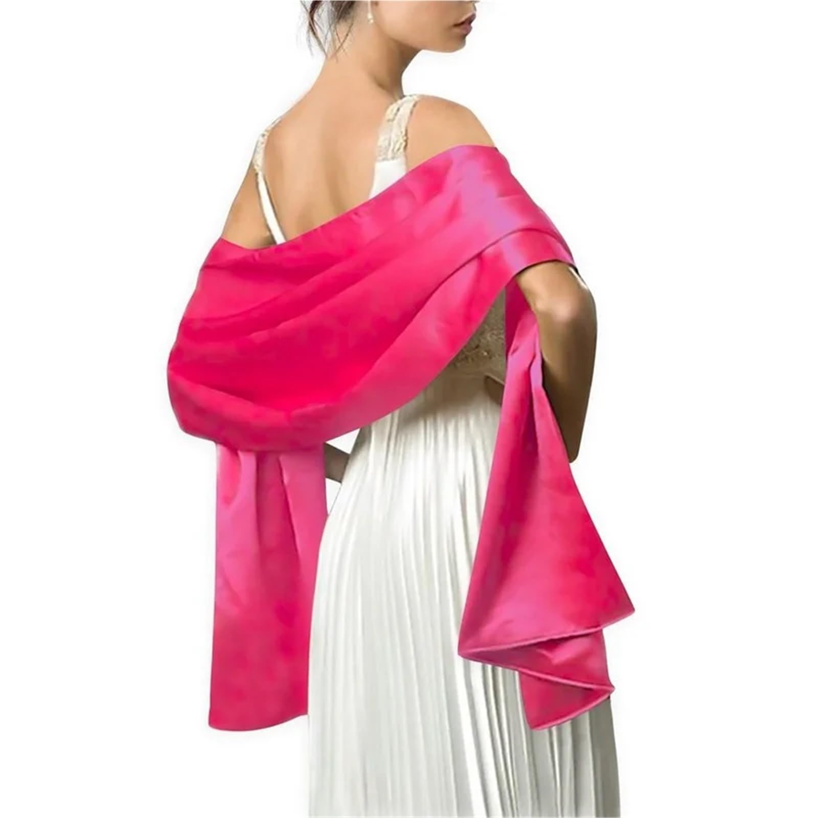 Chal de Boda Hermosa mujer chal abrigo 200 * 45 CM largo fiesta de boda blanco