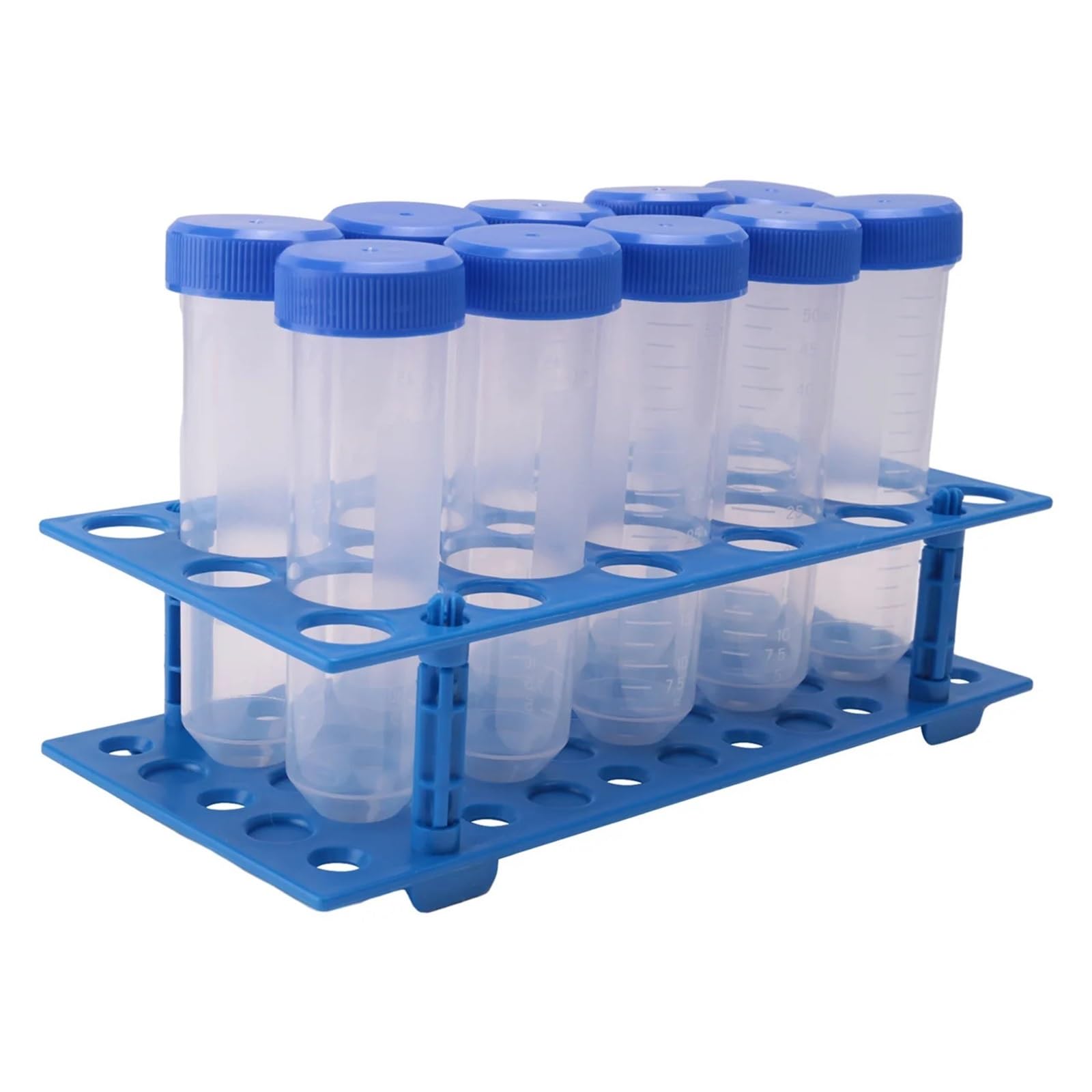 MENGKE Set di 27 provette coniche for centrifuga da 50 ml e 28 pozzetti, supporto in plastica staccabile for laboratorio A
