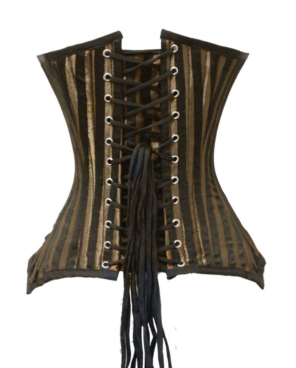 Femme Gothique 26 Double os en acier sous-buste Minceur Bande de brocart Corsets et Bustiers #8033-STR