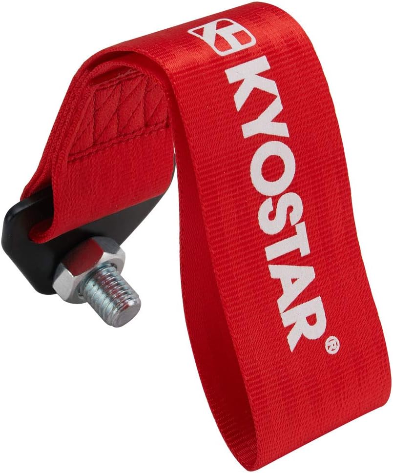 Kyostar Universal Racing Tow Strap for Front or Rear Bumper Towing Hooks (Red)