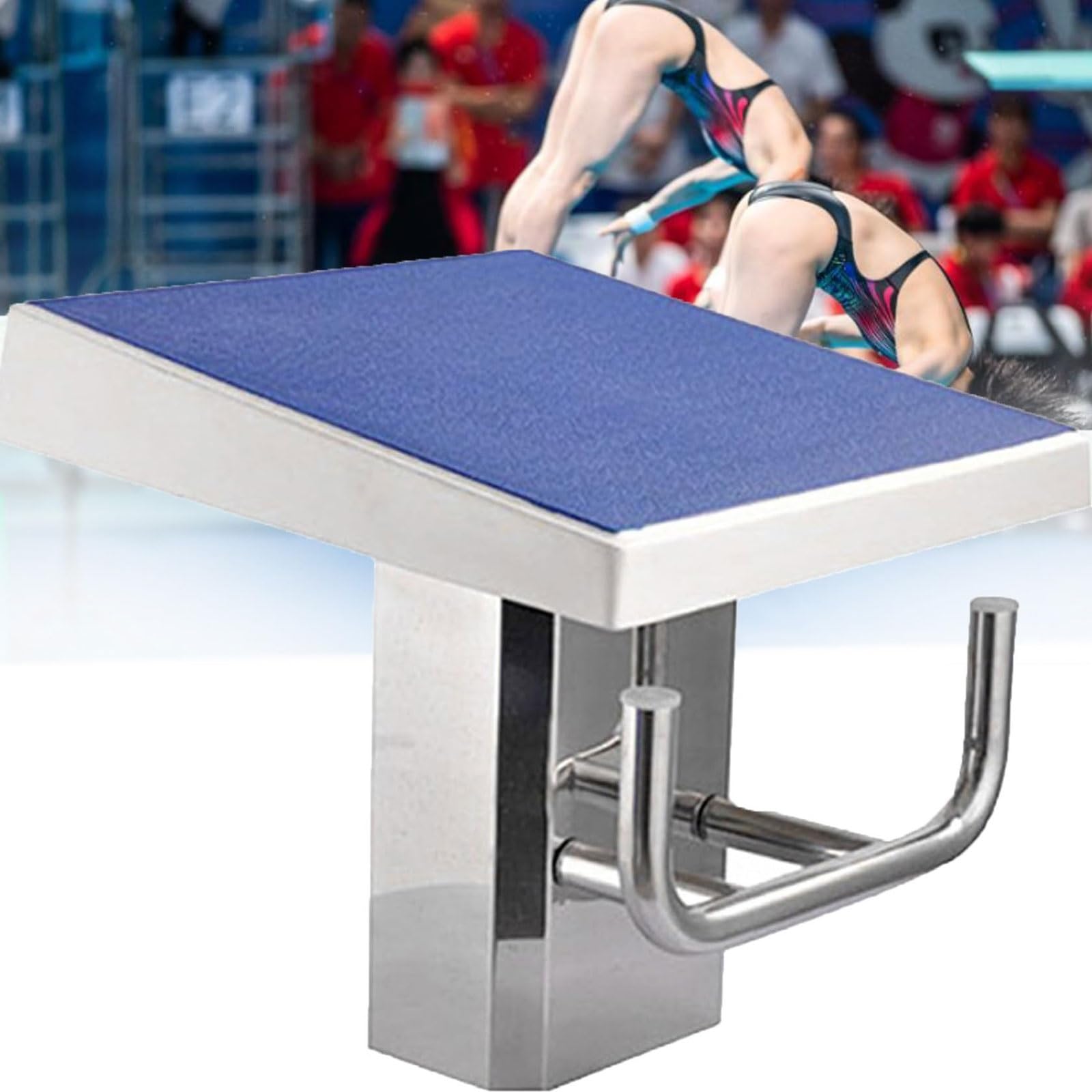 Plateforme de plongée professionnelle avec surface en caoutchouc antidérapante et base en acier inoxydable, très résistante pour la compétition et l'entraînement