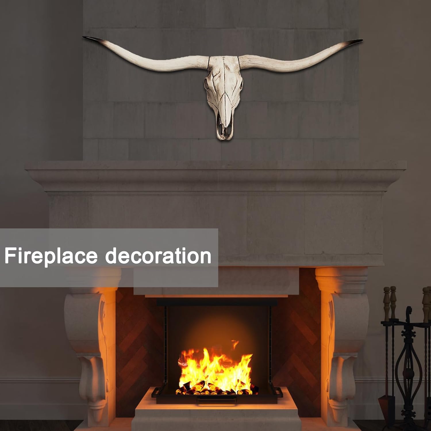 Amazon.co.jp: 牛の頭蓋骨の壁装飾、ロングホーンカウスカル壁掛け