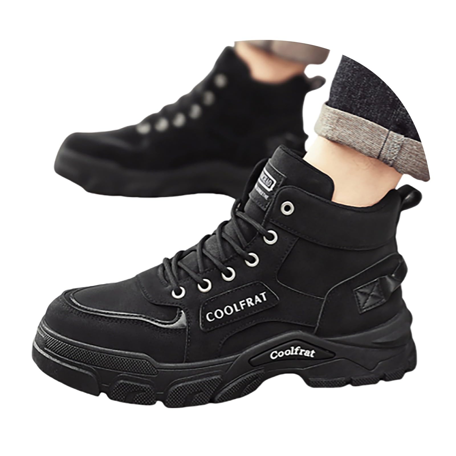 Stivali da trekking da uomo con piattaforma, 39-44 EU, stivali corti in