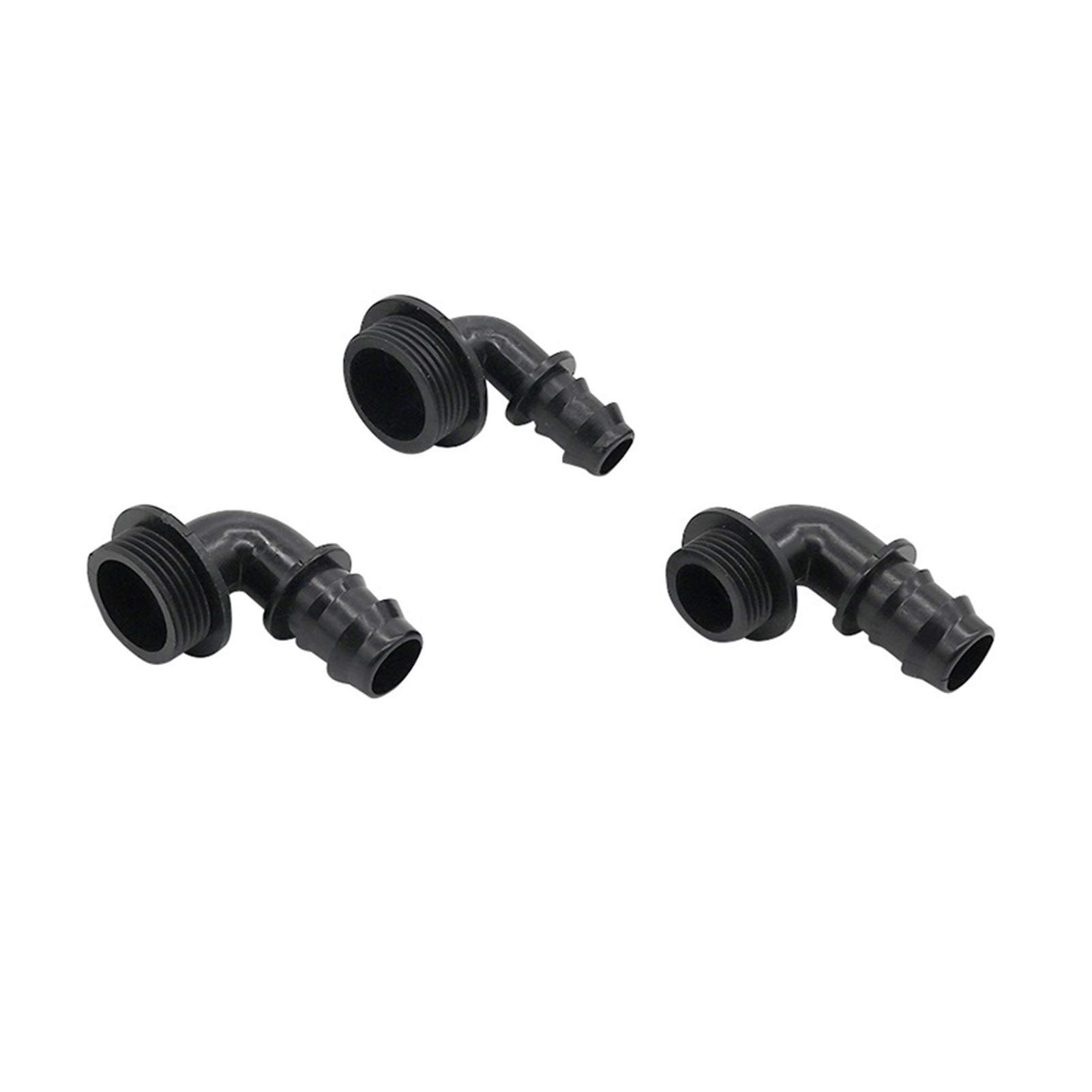 Leak-Proof Pipe Hose Fittings 90 Degrees Hose Connector with Threaded Agriculture Irrigation Water Fitting Barbed Connector Garden Accessories 100 Pcs (Color : 3I4 Inch to DN16)