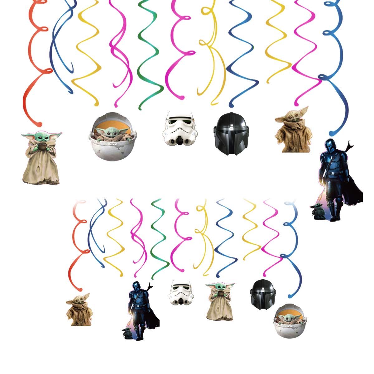 30 pc Party Swirl Decoration for Star wars,Star Galaxy wars Theme Hanging Swirl Ceiling Decoration Ribbon Party Supplies
