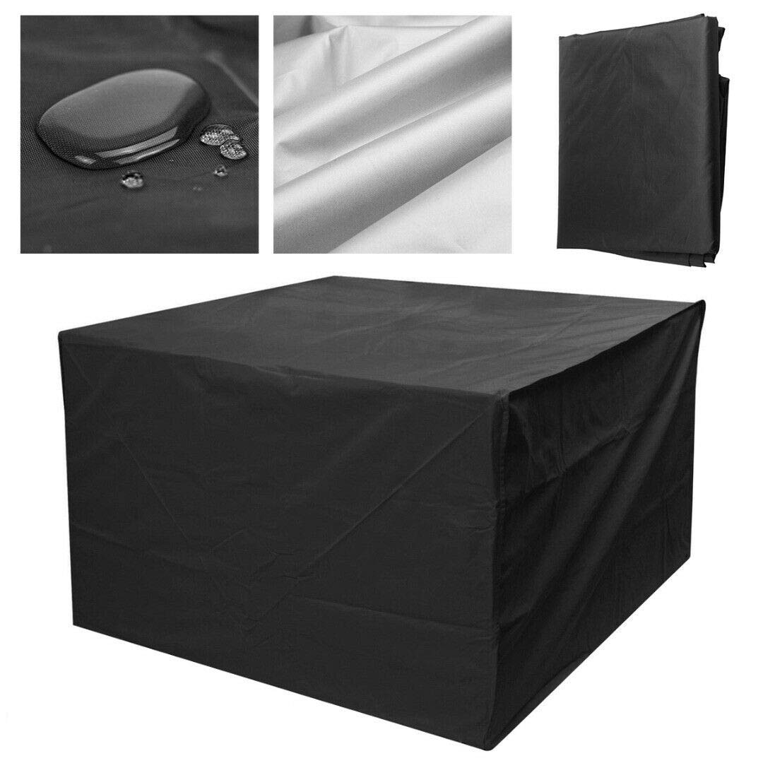 QEUhang Garden Furniture Covers, Waterproof Outdoor Patio Table Cover Heavy Duty 210D Anti-UV Furniture Set Protective Cover Patio Table and Chair Cover (126x126x74cm)