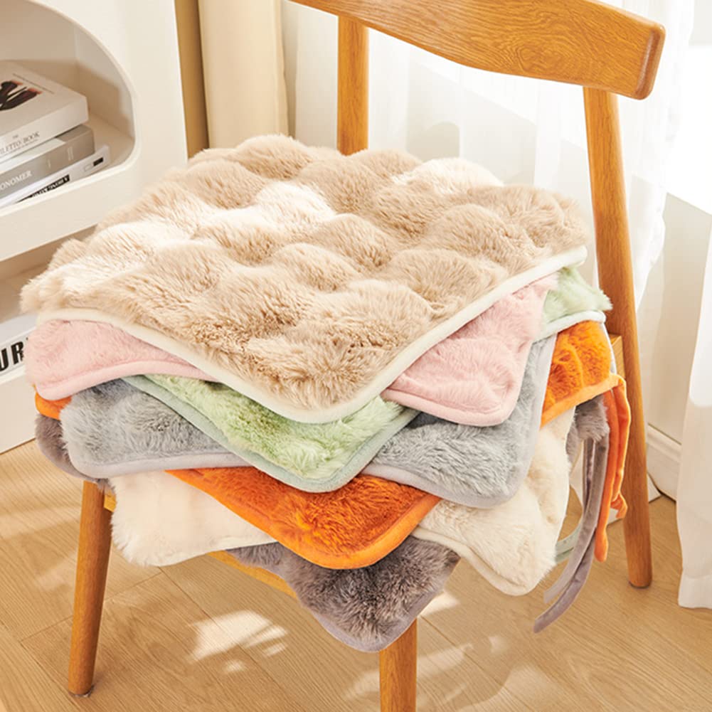 Amazon.co.jp: フェイクファーチェアクッション 4 個セット 暖かい
