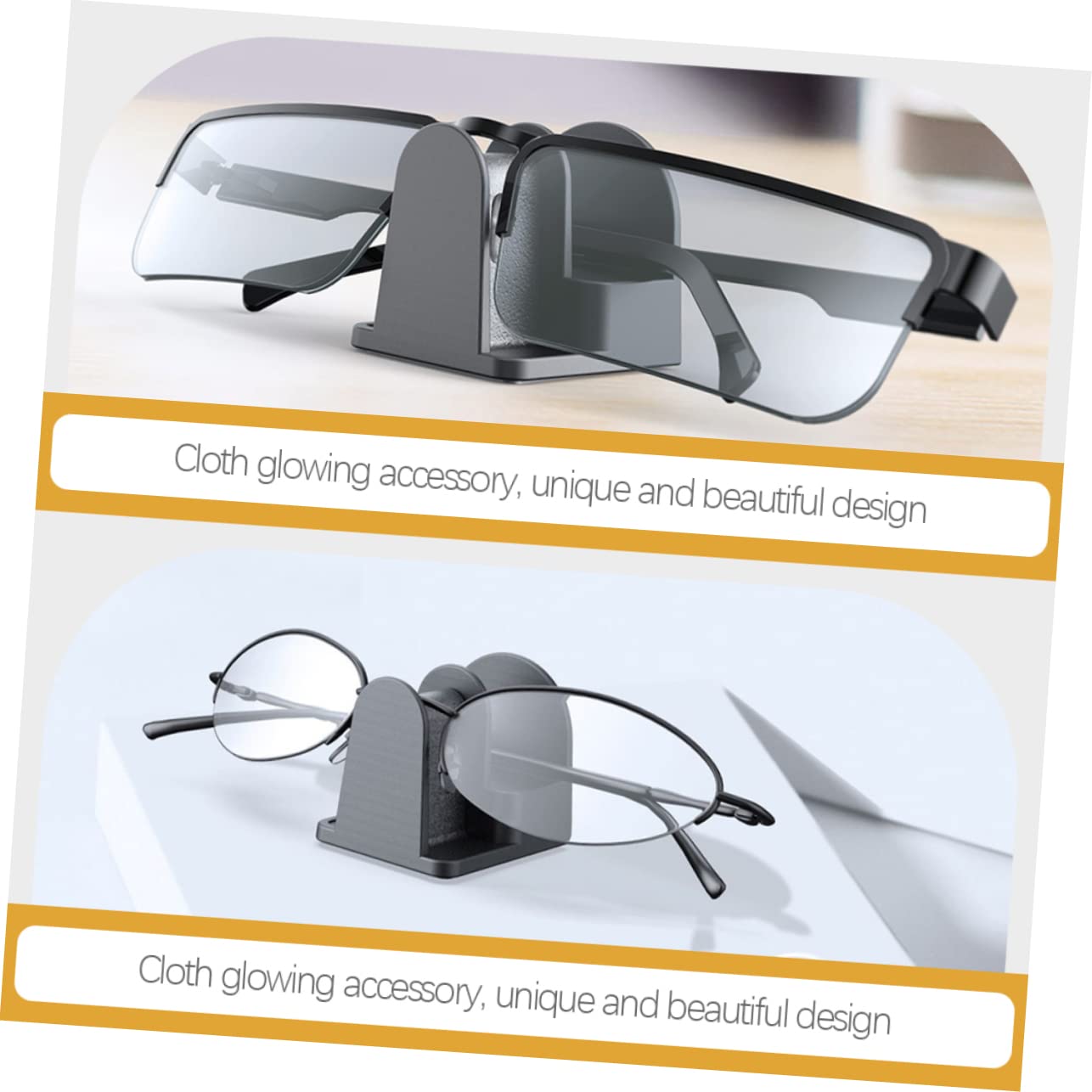 ULTECHNOVO Sleek 2-pack Eyeglasses Stand Holder Tabletop Sunglasses Mount for Home Office Car