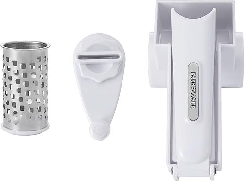 Miniatura 2 de Farberware Rallador rotativo profesional con tambor de acero inoxidable grabado fino, 4.33x5.51x3.54 pulgadas, blanco