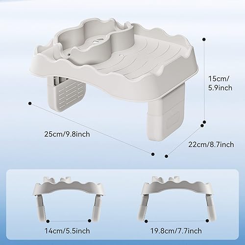 Miniatura 3 de Bandeja de mesa para bañera de hidromasaje, mesa auxiliar plegable para bañera de hidromasaje, organizador de bebidas antideslizante con 2 soportes