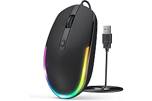 SEENDA Computer Mouse: Wired Mouse with RGB Backlit for Smooth Gaming and...