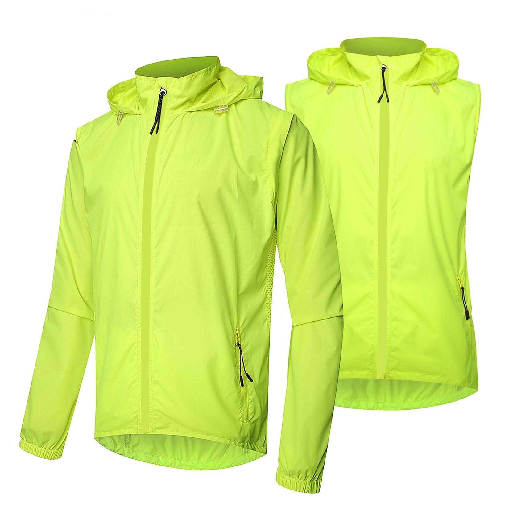 Chaqueta De Ciclismo para Hombre Invierno Térmico Ciclismo Jersey Impermeable A Prueba De Viento Bicicleta Running Tops Alta Visibilidad Chubasquero Softshell Abrigos,Green-3XL