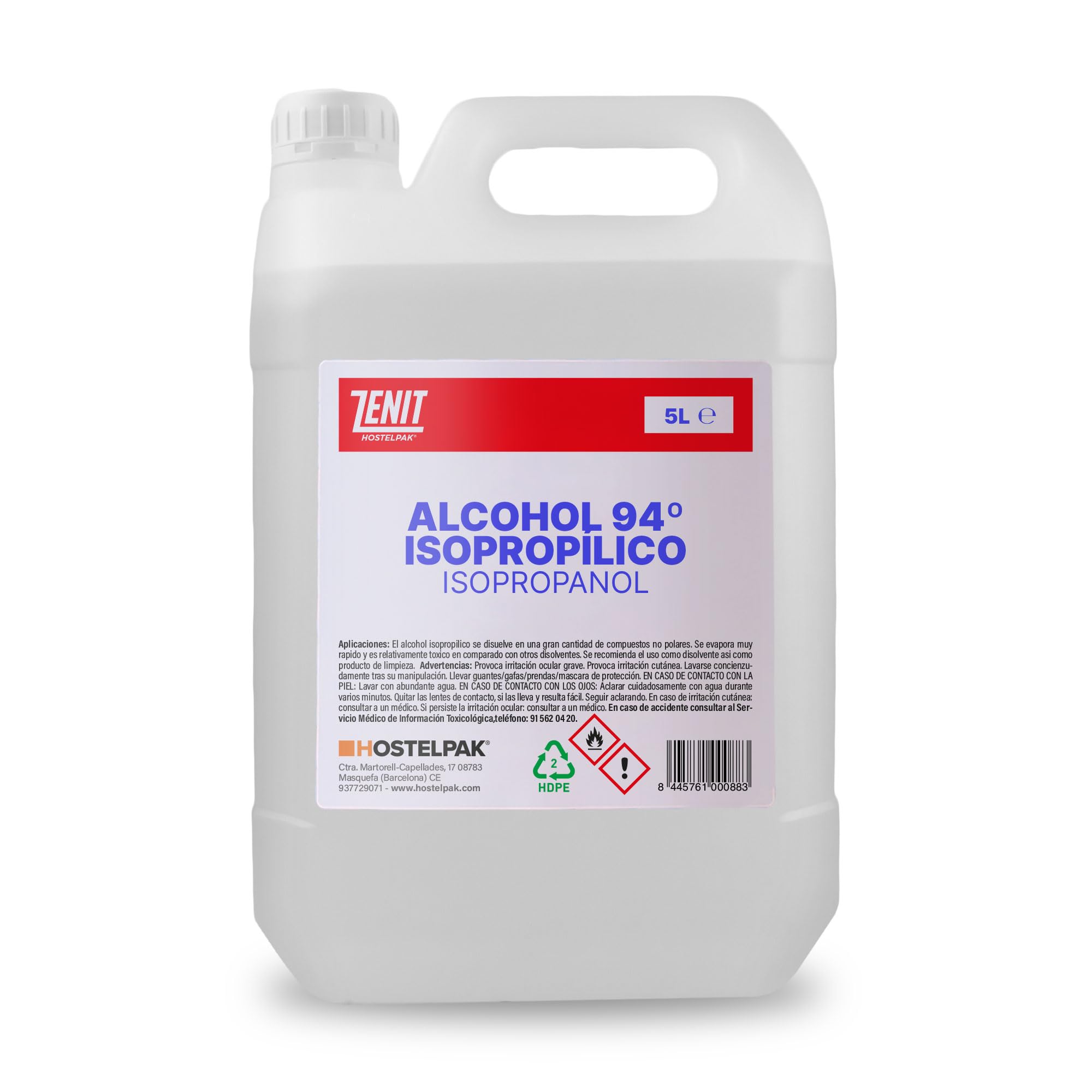 4 x 5L - Alcohol isopropilico 99,99% Pureza, Limpieza superficies y componentes electrónicos