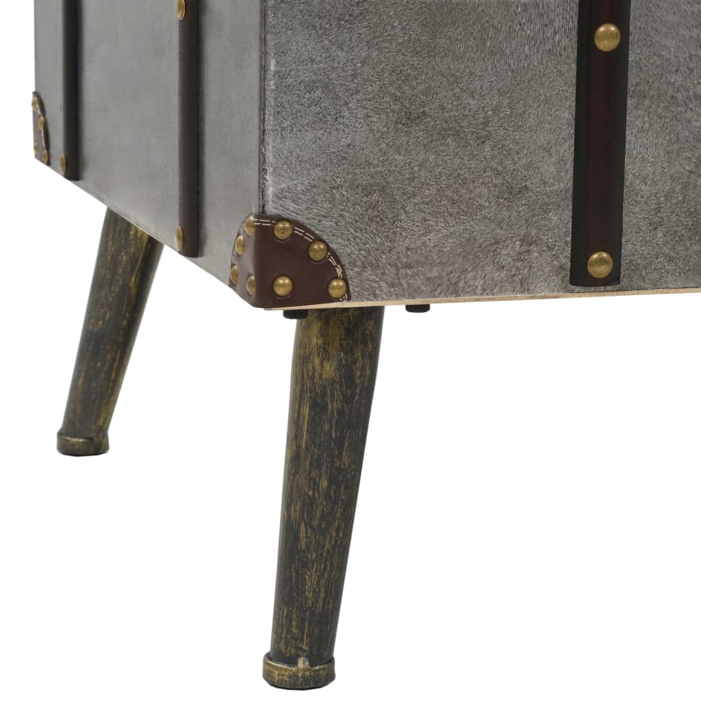 Stolik kawowy z płyty MDF i aluminium w stylu vintage 102 x 51 x 47,5 cm jako stolik pomocniczy z dwiema przegródkami wewnętrznymi i podszewką z włókniny do przechowywania i dekoracji
