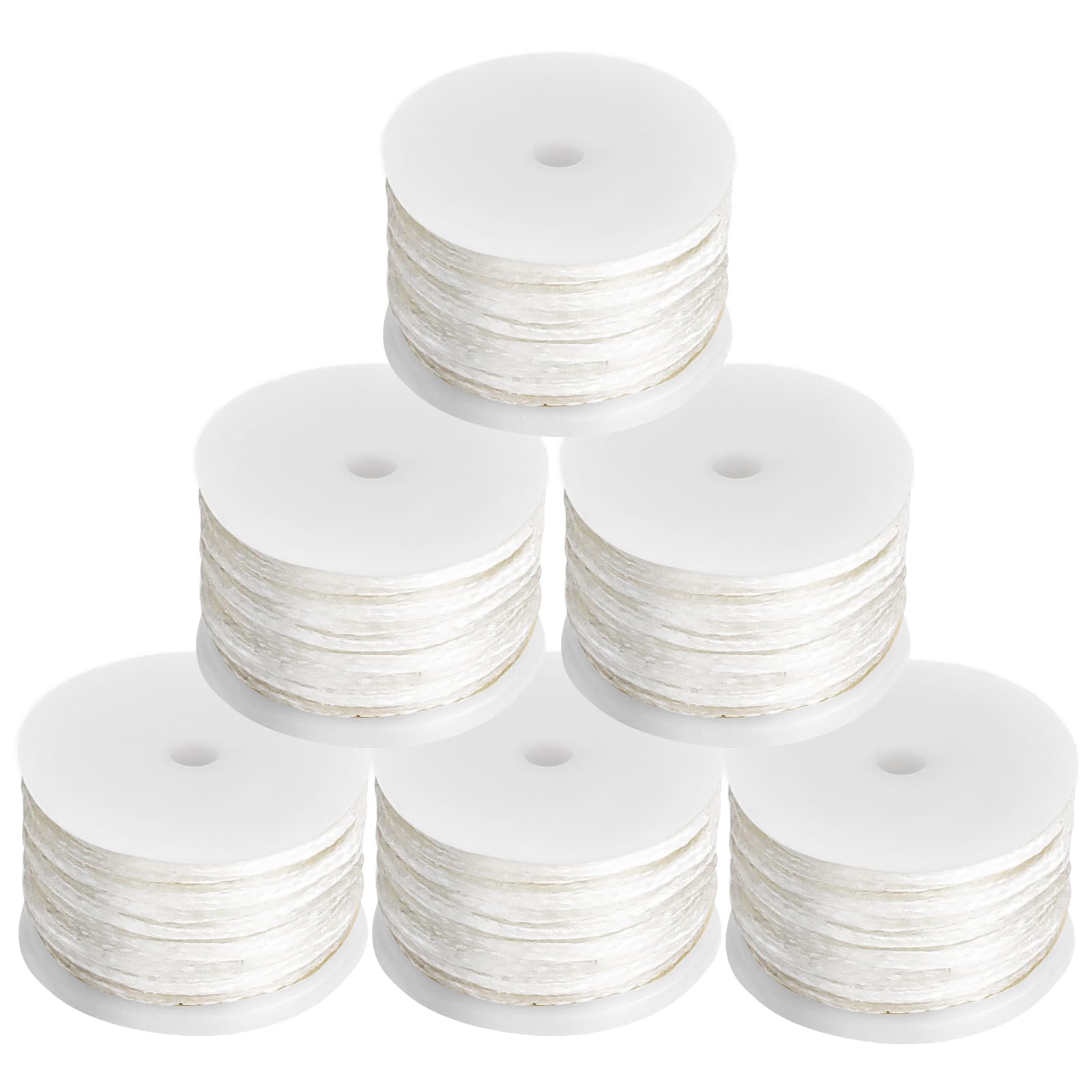 Yizzvb 6 Pack Waxed Thread, Leather Sewing Awl Thread, Leather Sewing Thread, Repair Stitch Thread, Sewing Awl Thread Refill, Replacement Threads, Awl for All Stitching Tool (White)