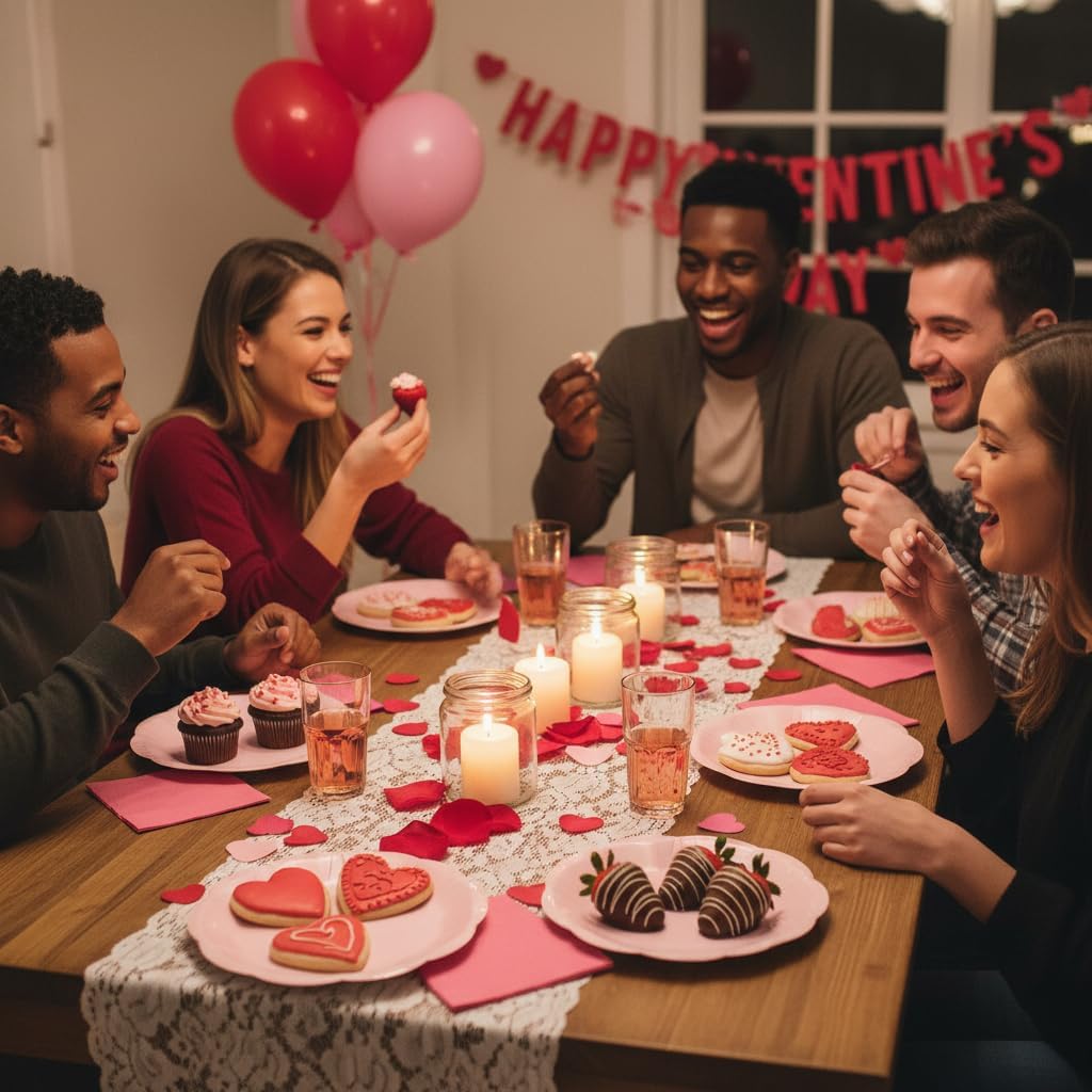 30pcs Pink Plates, 7inch Scalloped Pink Galentines Plates Disposable Pink Valentines Supplies Small Party Plate for Weeding, Valentine's Day, Baby Shower - Image 5