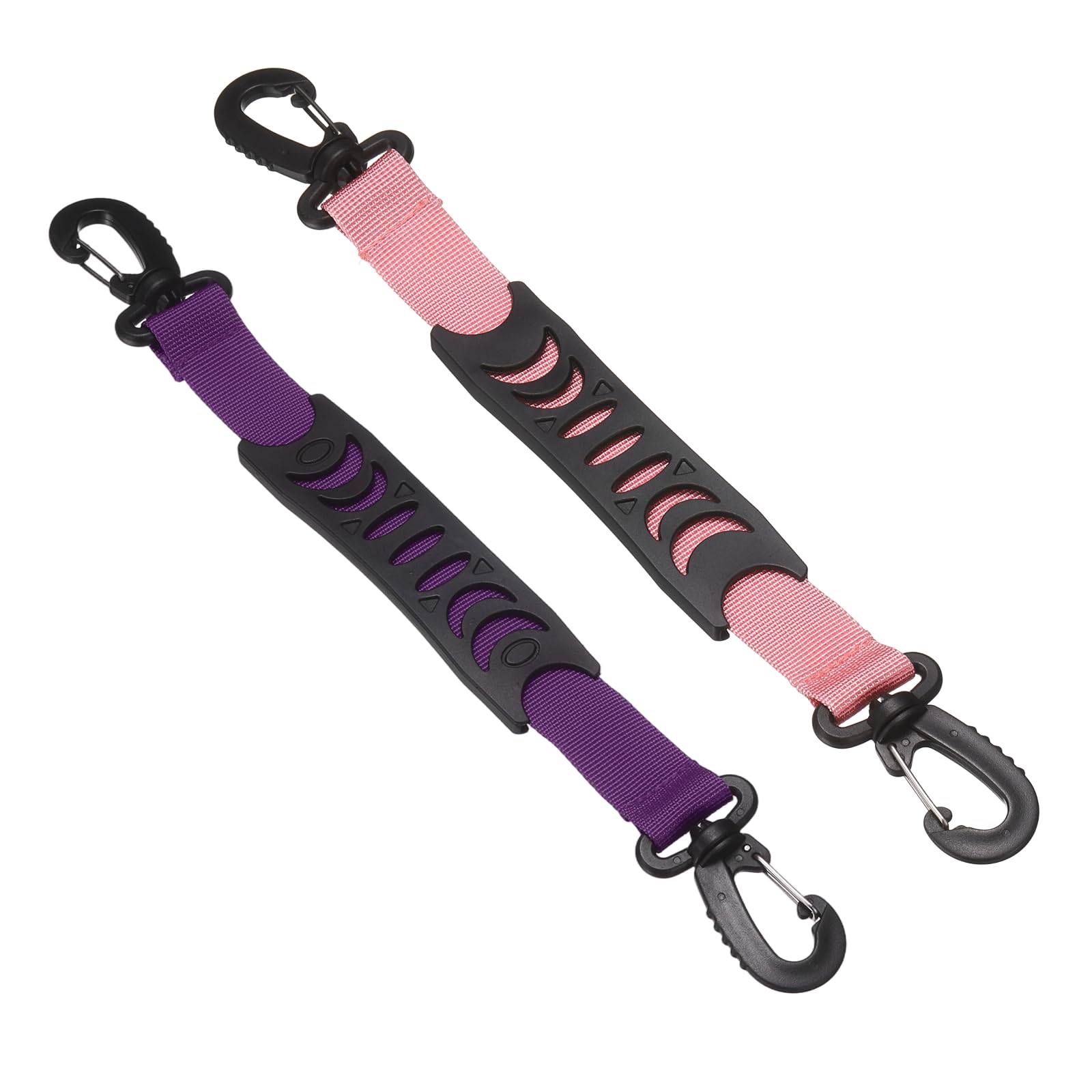 YELARXI Roller Skate Lifter, Skate Leash with Carrying Handle Buckle Fixing Accessory 13 Inch & 2 Pack & Nylon & Purple/Pink - Fitting for (Ski Boots/Snowboard Shoes/Skating Shoes)