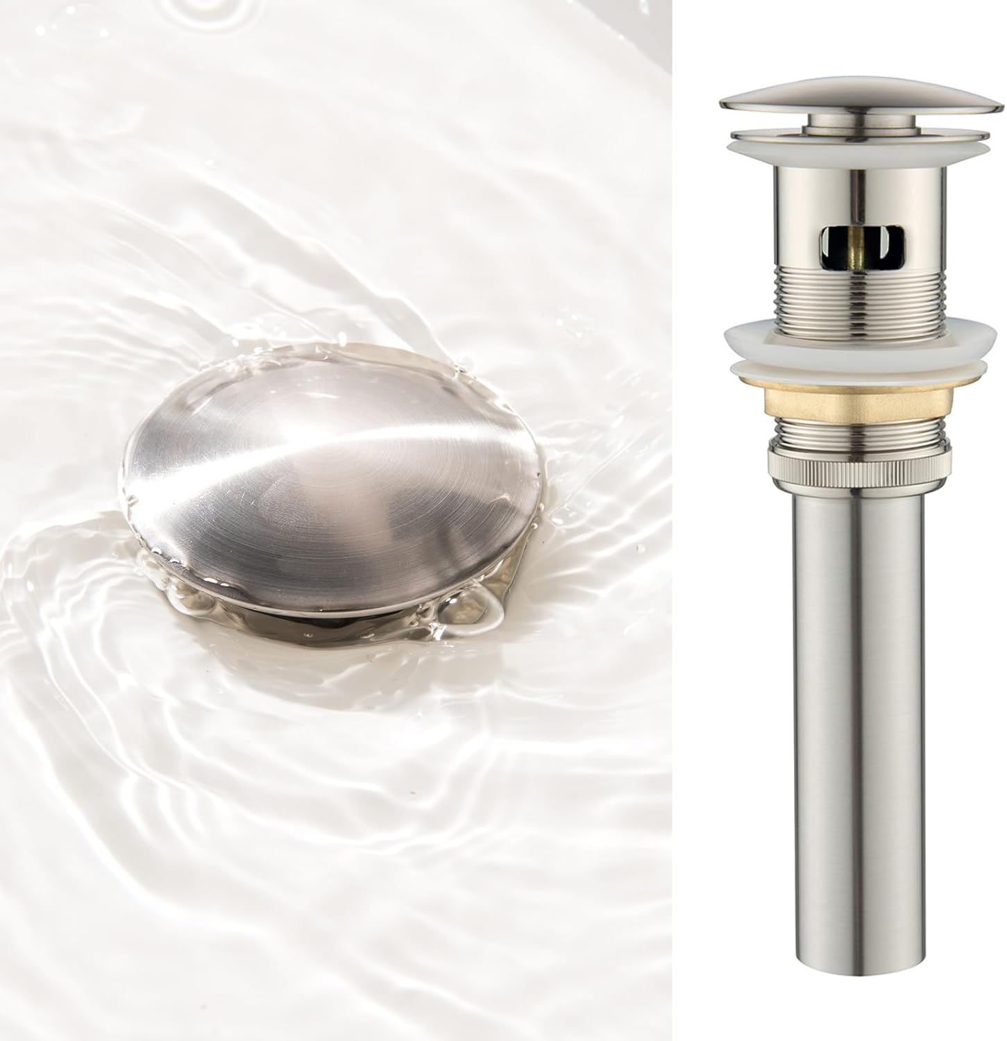 SevenGelok Bathroom Sink Drain Brushed Sink Drain Stopper