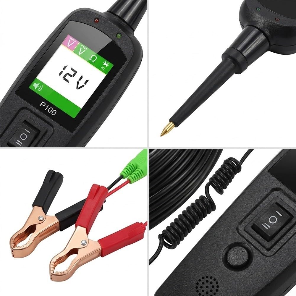 P100 Comprobador de corriente para coche, 6-30 V, Smart LCD P100, 6-30 V