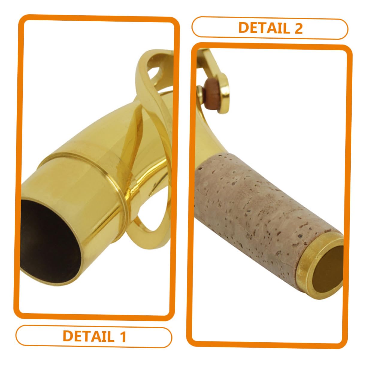 SECFOU Collo Suono per Tenore Argentato Ottone 27,5mm in Sassofono Proiezione Sughero Alta Durezza del Accessorio per Strumenti Musicali