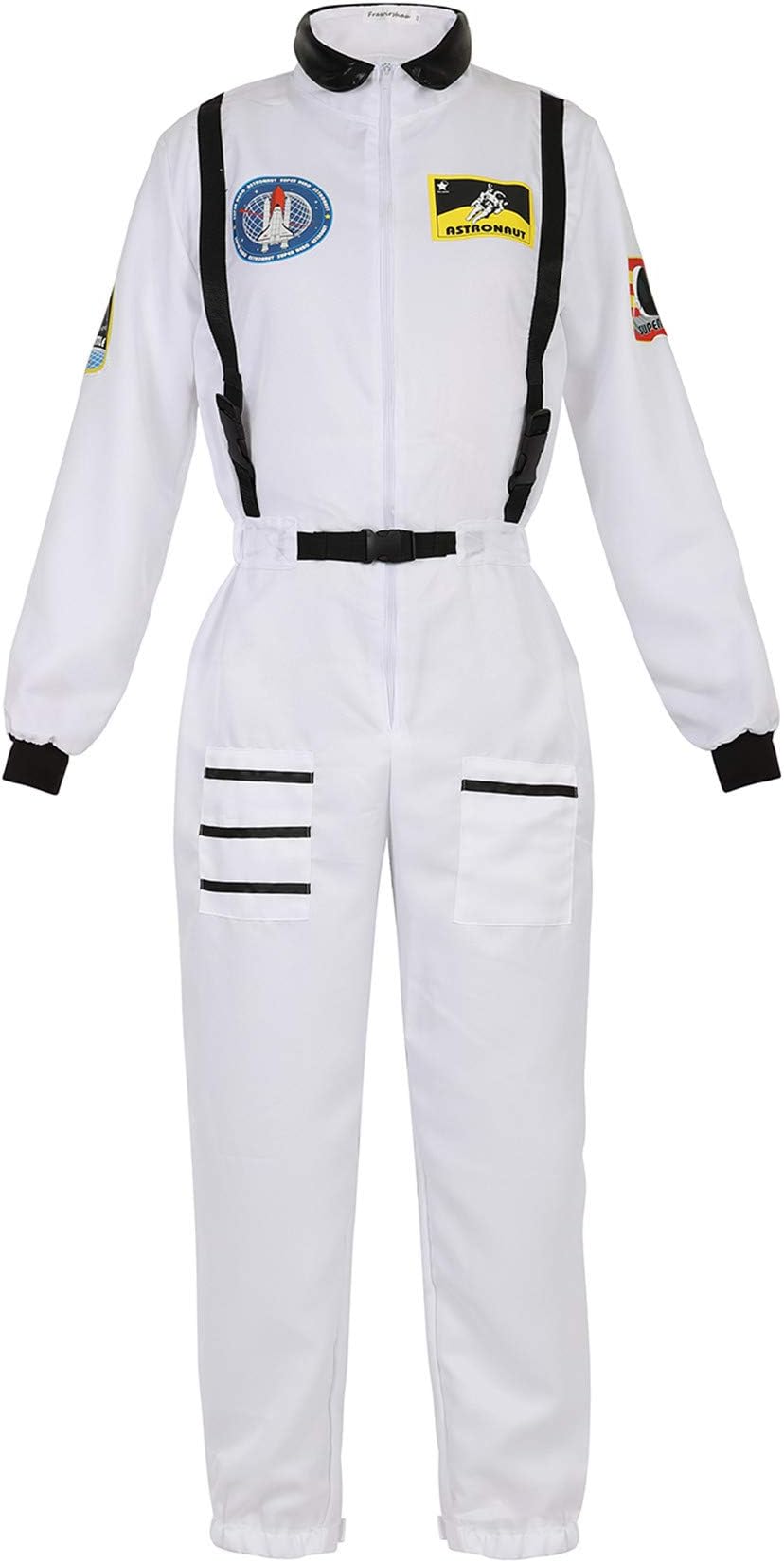 Lehauya Womens Astronaut Costume Adult Astronaut Suit Flight Jumpsuit Cosplay Dress Up Costume