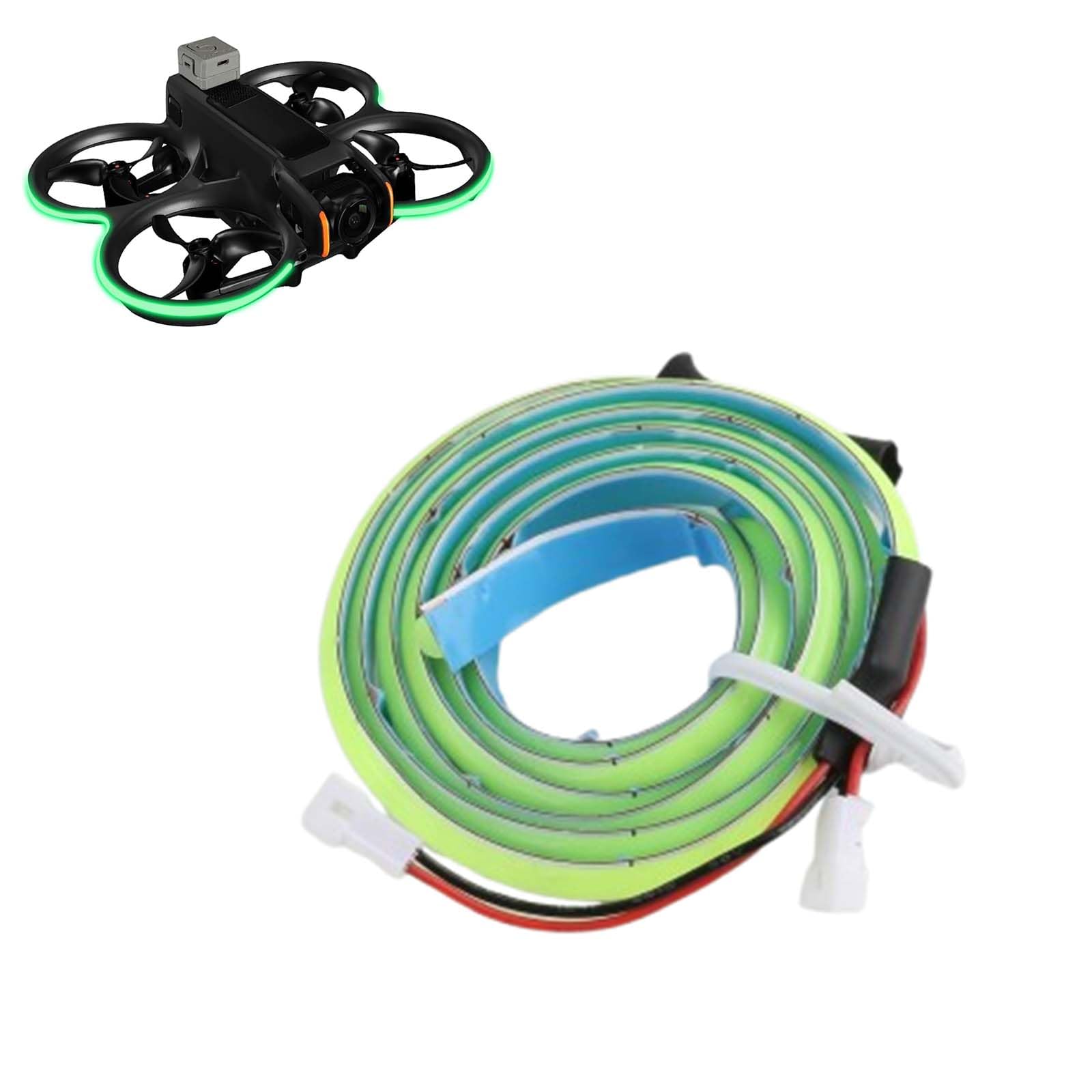 LED Light Strip Compatible for DJI Avata 2,Anti Collision Night Flight Warning Light Lamp Brightness Adjustable for DJI Avata2 Drone Accessories (Fluorescent Green)