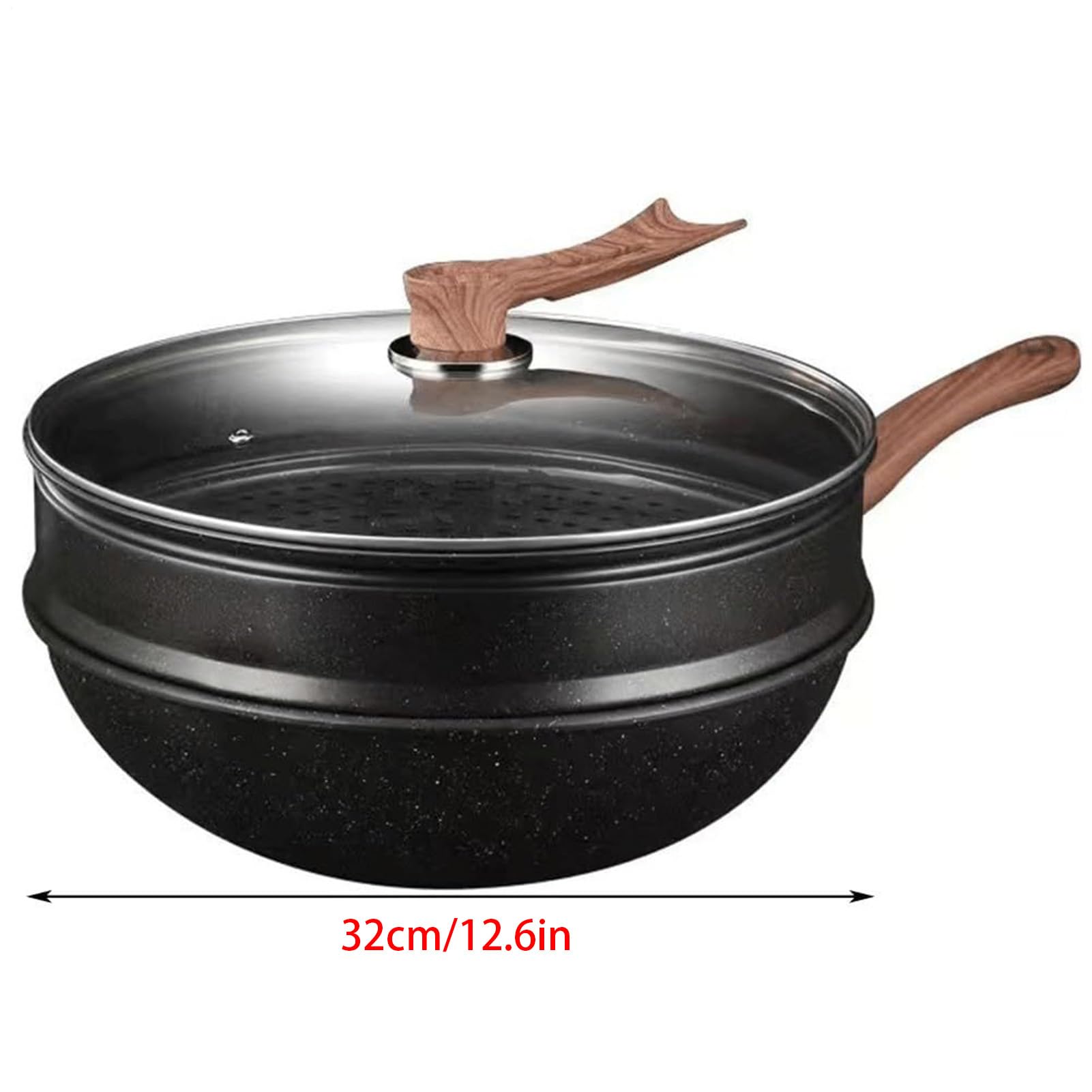Patelnia Z Pokrywą Nieprzywierające Patelnie Stir-Fry I Sauté | i Kempingowe Z Parowarem Patelnie Steki Ryby Gotowanie Gadżety Kuchenne Kemping
