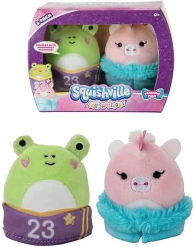 Squishmallow Squishville Fashion Pack Philippe Frog & Elizabeth Unicorn (Phillipe & Elizabeth)