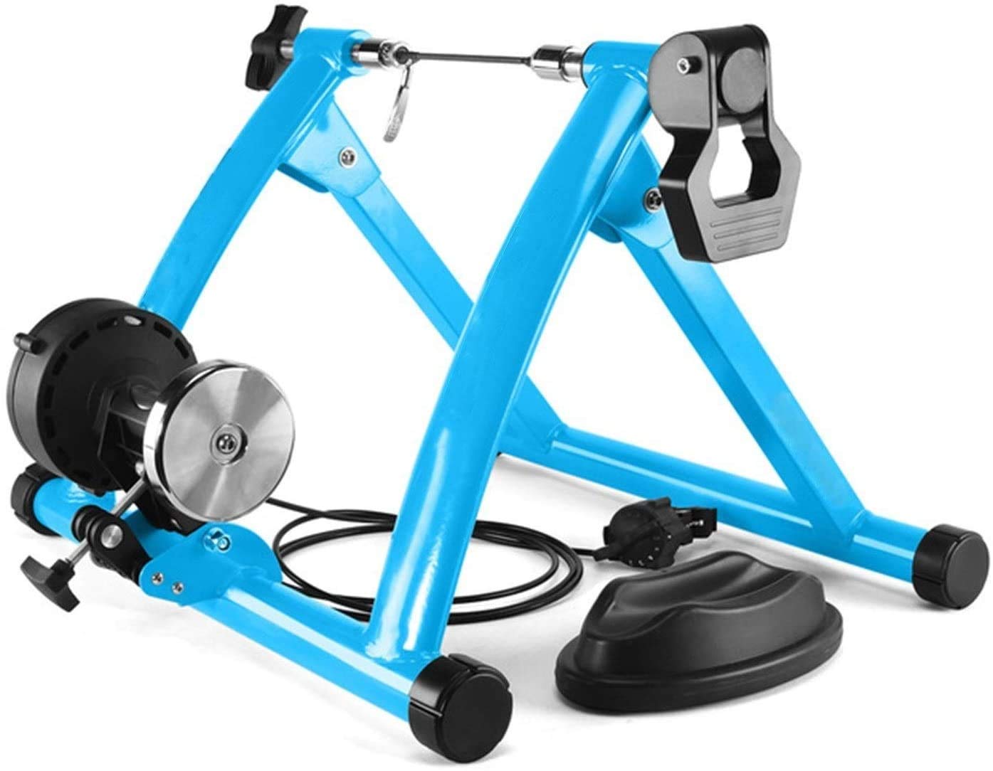 Rodillo de Entrenamiento para Bicicletas, Rodillos de Entrenamiento para Bicicletas, Bicicletas estáticas Plegables, cargables hasta 150 kg, Fabricado en Acero, Incluido (Amarillo) (Azul)