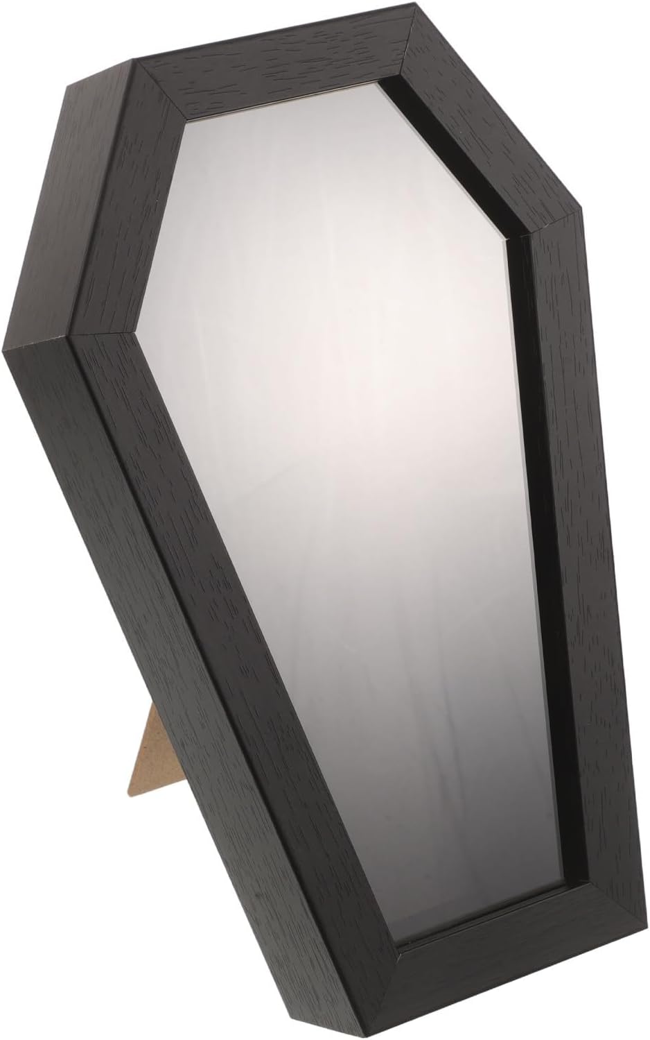 MERRYHAPY Picture Frame Featuring Stable Display Design Coffin Shaped with Glass Front Gothic 3d Black Wood Photo Holder and Matte Black Finish, for Halloween Haunted House Party Décor