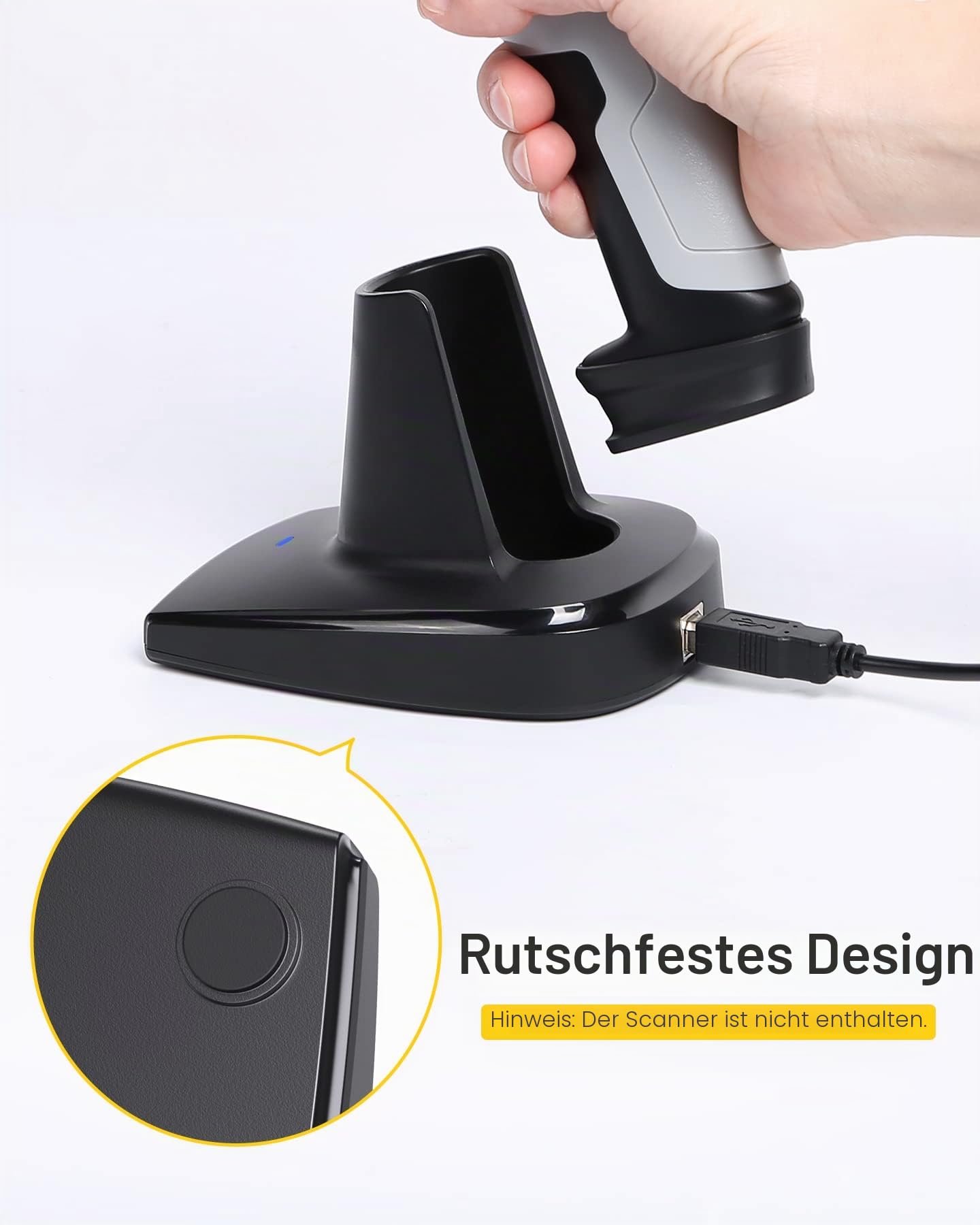 Inateck Barcode Scanner Ladestation, Geeignet BCST-60, BCST-70, BCST-73, P6 und P7, Scanner Nicht im Lieferumfang Enthalten