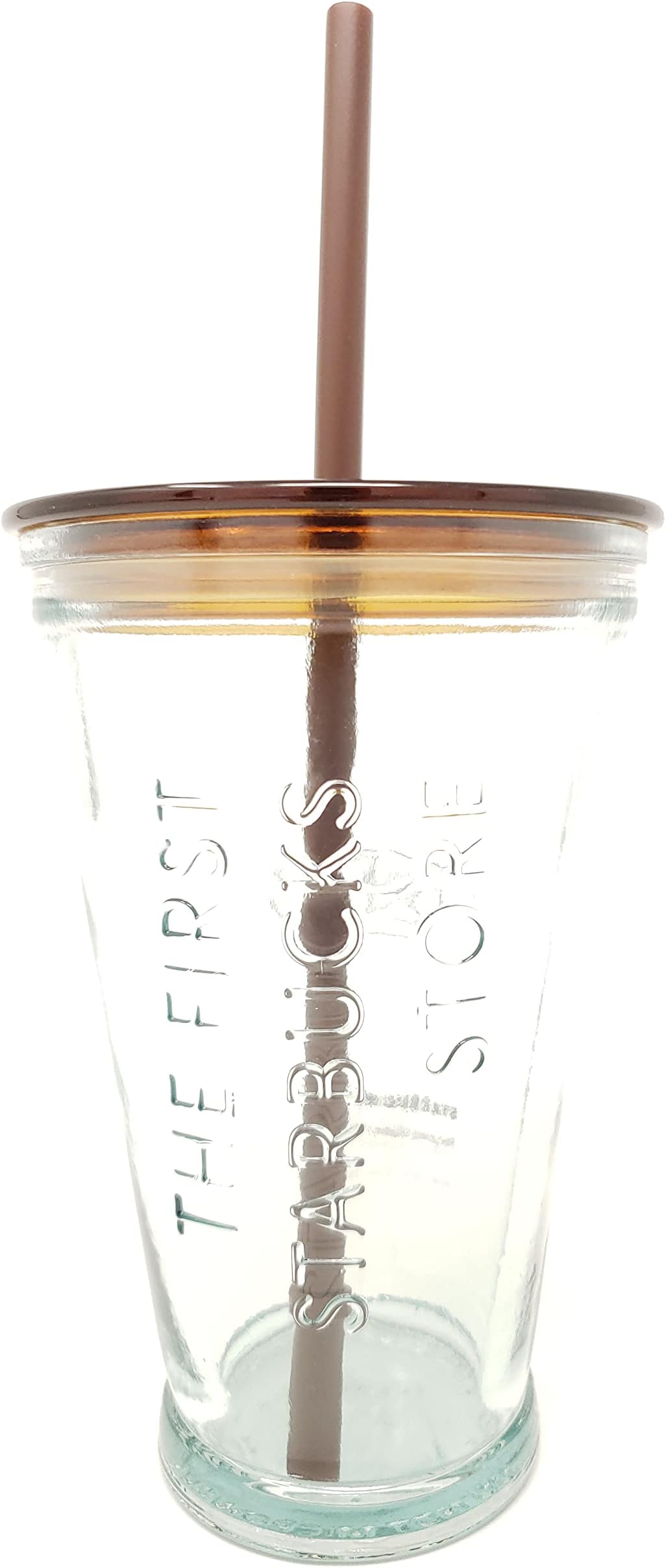 Starbucks Exclusive Seattle 1912 Pike Place First Store Brown Recycled Glass Cold Cup, 16 Fl Oz