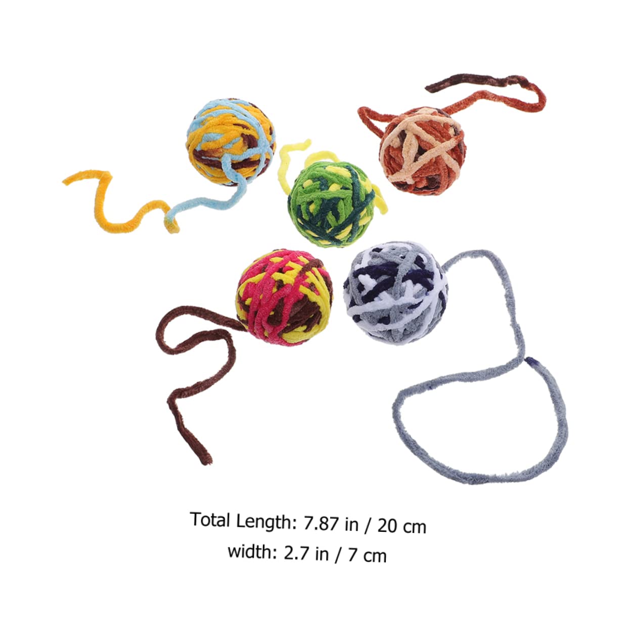 minkissy Lot de 25 balles en Laine pour Chat - Jouets pour Chats d'intérieur - Clochettes pour Chat d'intérieur - Jouets interactifs pour Chat - Jouet intéressant pour Chat - Fil à Longue Queue