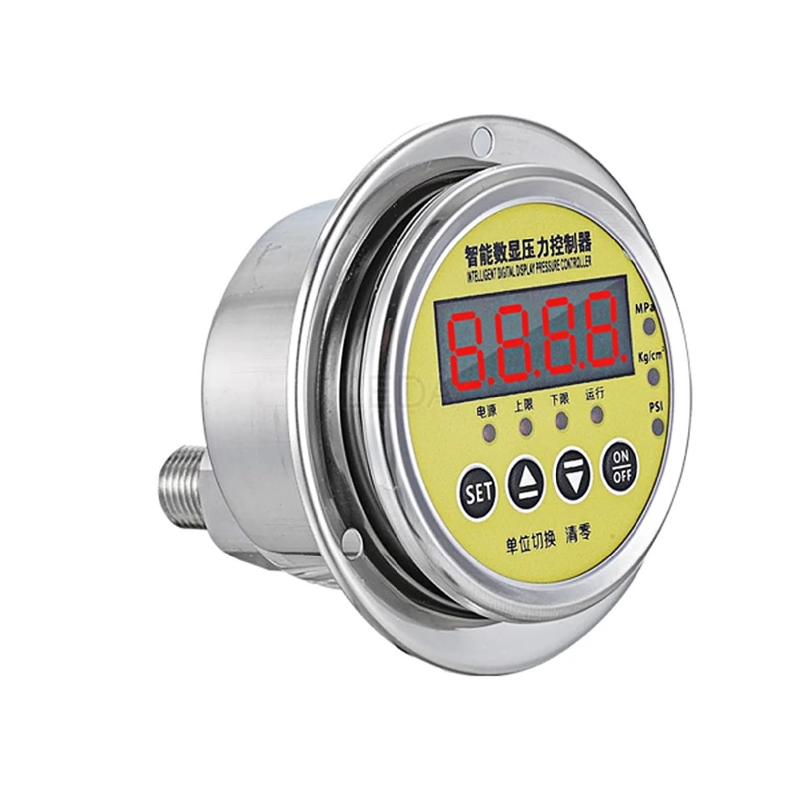 Druckregler, 1 Stück Y60 axialer Digitalanzei-Druckschalter-Controller, intellintes elektrisches Kontakt-Manometer, Wasser, pneumatisch, hydraulisch(2W DC12V,0-4Mpa)