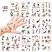 Konsait Tatuajes Temporales para Niños Niñas, Circo Falso Tatuajes Pegatinas para Niños Infantiles Fiesta de cumpleaños Regalo piñata, 12 Hojas, 100+ niñosTatuajes Animales, Payaso