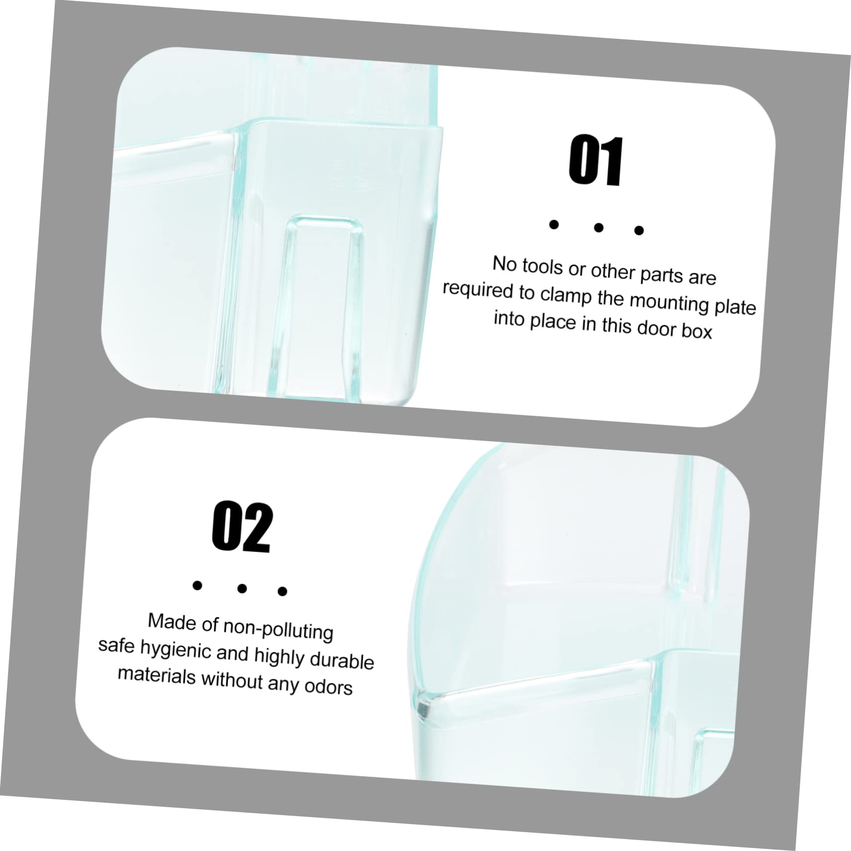 Mikikit 2pezzi Organizzatore Rimovibile Per Frigorifero Laterale Per Salse e Condimenti Portaoggetti Per Accessorio Per Risparmiare