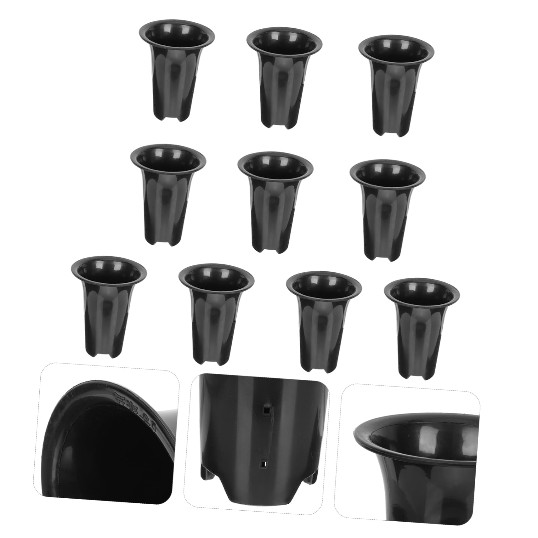 Mipcase Lot de 10 Pots De Fleurs D’orchidées en Plastique Noir 15 Cm Hauteurs Contrôle des Racines, Pots Respirants Et Épais pour Balcon Bureau Jardin Horticulture