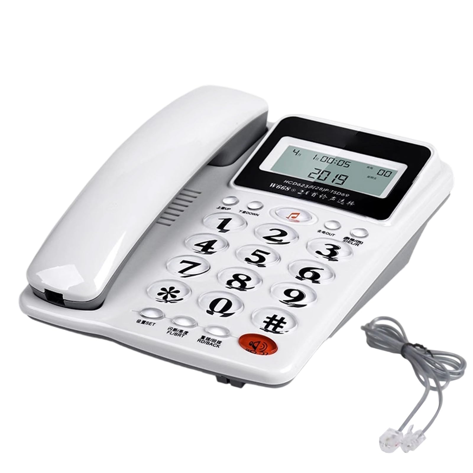 Telefono fisso con filo Big Button Famiglia Hotel Business Desktop Telefono fisso per la casa Hotel Guest Room Telefono con filo